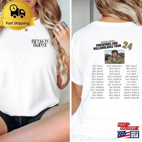 Benson Bo One Shirt Fireworks And Rollerblades World Tour 2 Sided - Picture 1 of 4